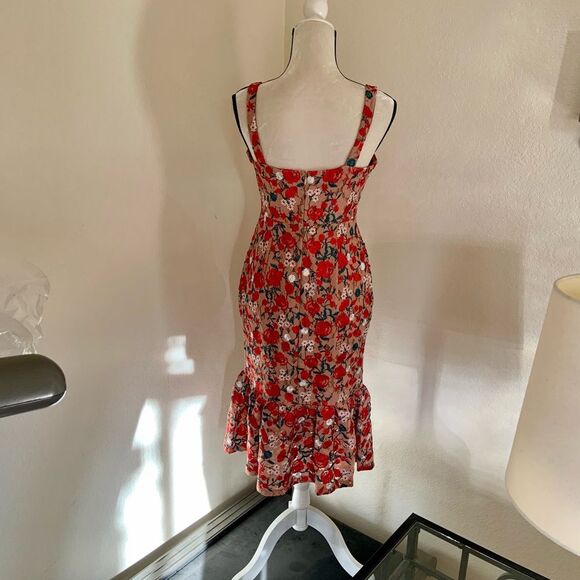 Lovers + Friends Under The Stars Midi Dress Rose Lace M - Picture 7 of 12